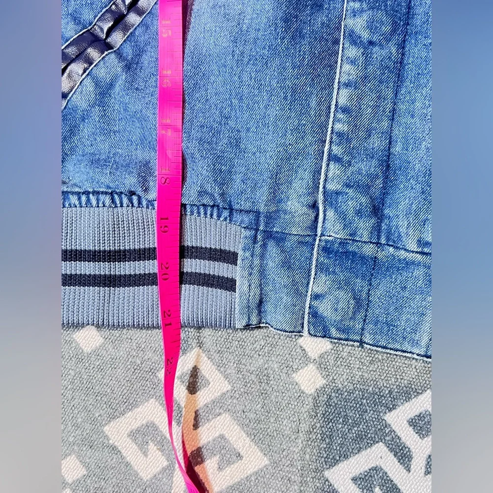 Ring of Fire big Kids Blue Jean denim varsity Jacket M